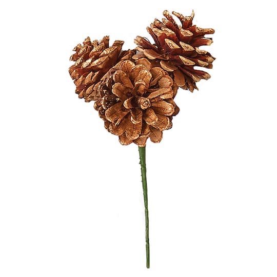 8" Gold Tip Natural Pinecone Christmas Picks, 72ct.